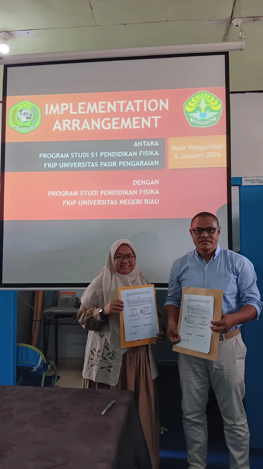 Perkuat Kolaborasi Akademik, Prodi Pendidikan Fisika FKIP UPP Teken IA dengan UNRI